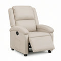 Beige PU Leather Power Recliner Armchair, 34 x 38 x 40 in