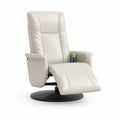 Cream and Black Power Recliner with Footrest, PU Upholstery, 33.5 x 37.4 x 43.3 in