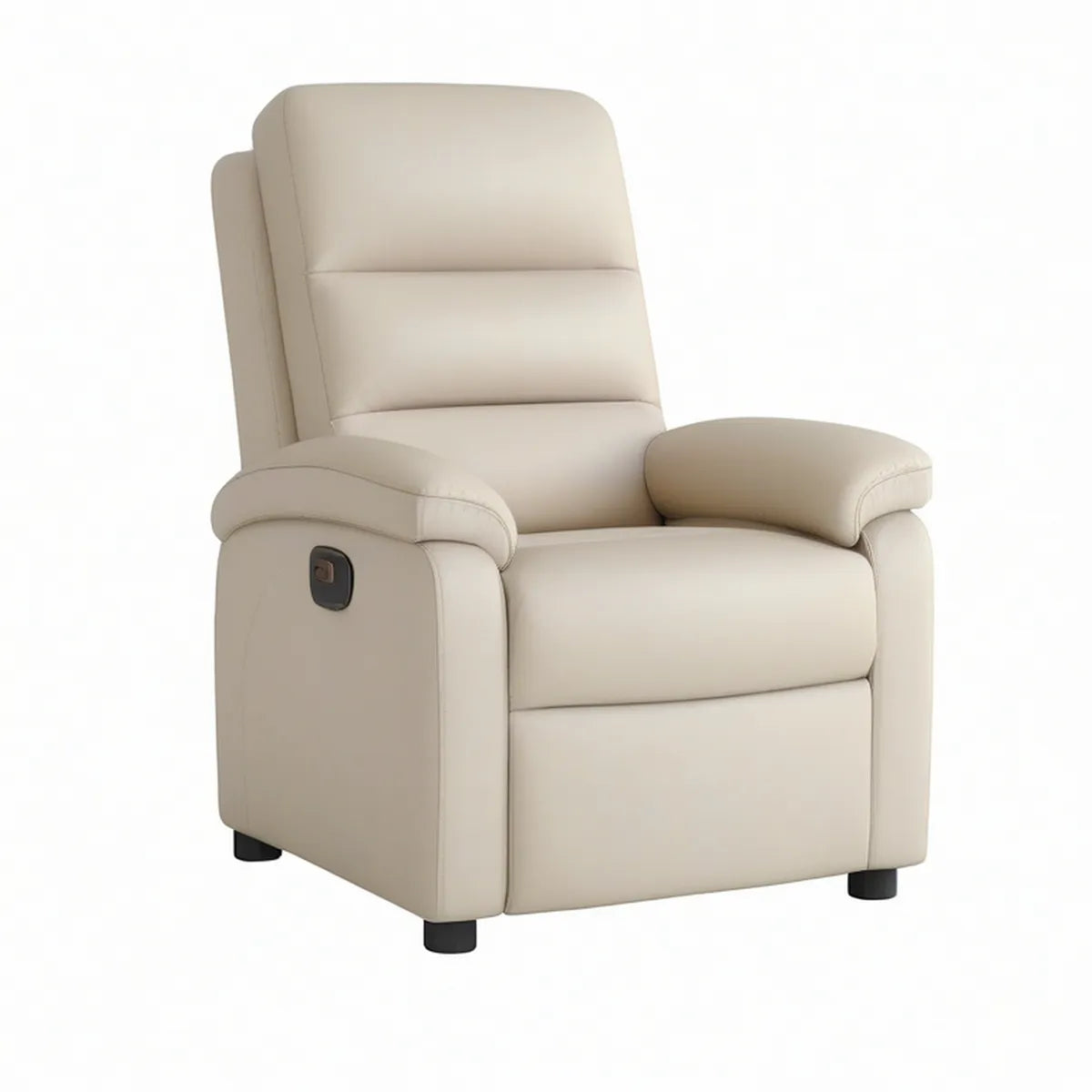 Cream PU Leather Power Recliner Armchair with Push-Button Control, 35.4 x 38.2 x 40.9 in