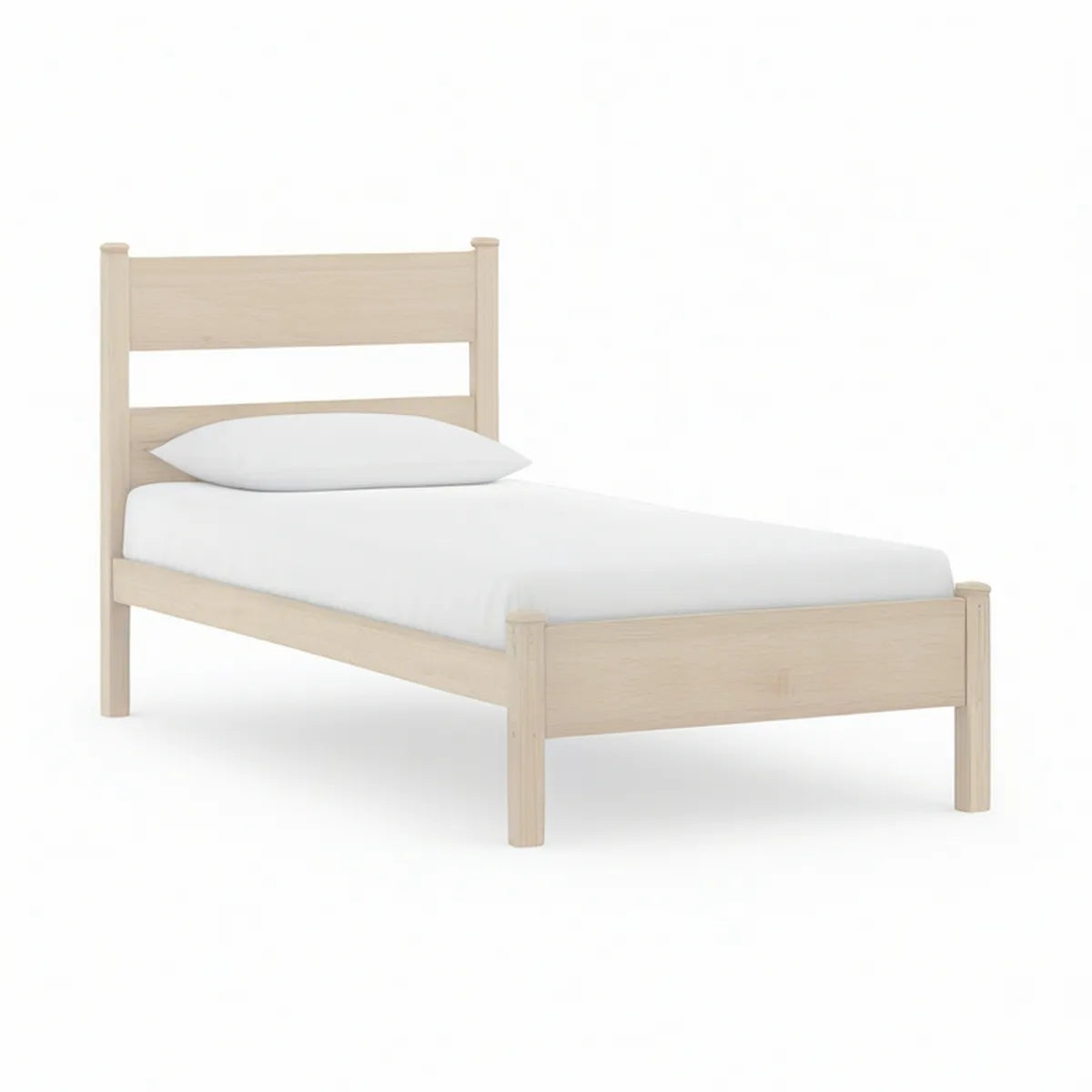 Twin Solid Pine Wood Platform Bed Frame, Natural, 39 x 75 in Mattress Support Area