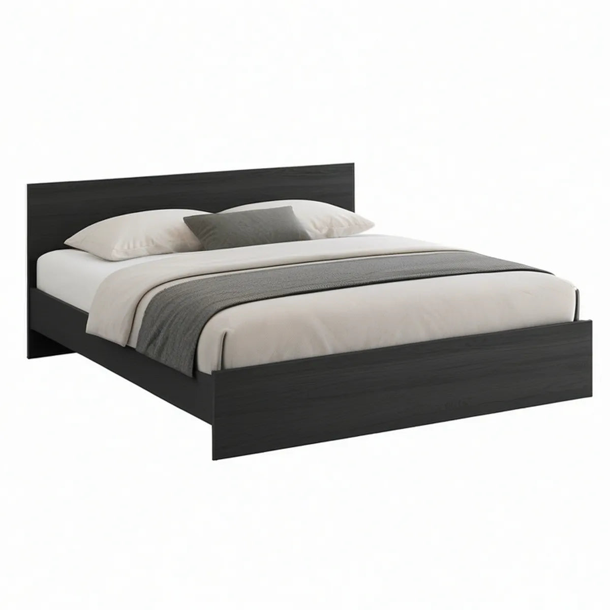 Black Queen Platform Bed Frame, 63 x 84.5 x 39 in